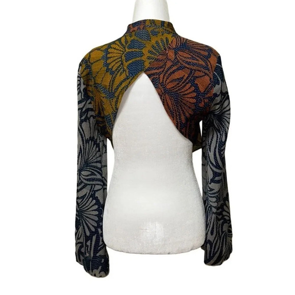 BCBG - “Amu” Patterned Tie Blouse - SZ S, Multi Color - Picture 4 of 8